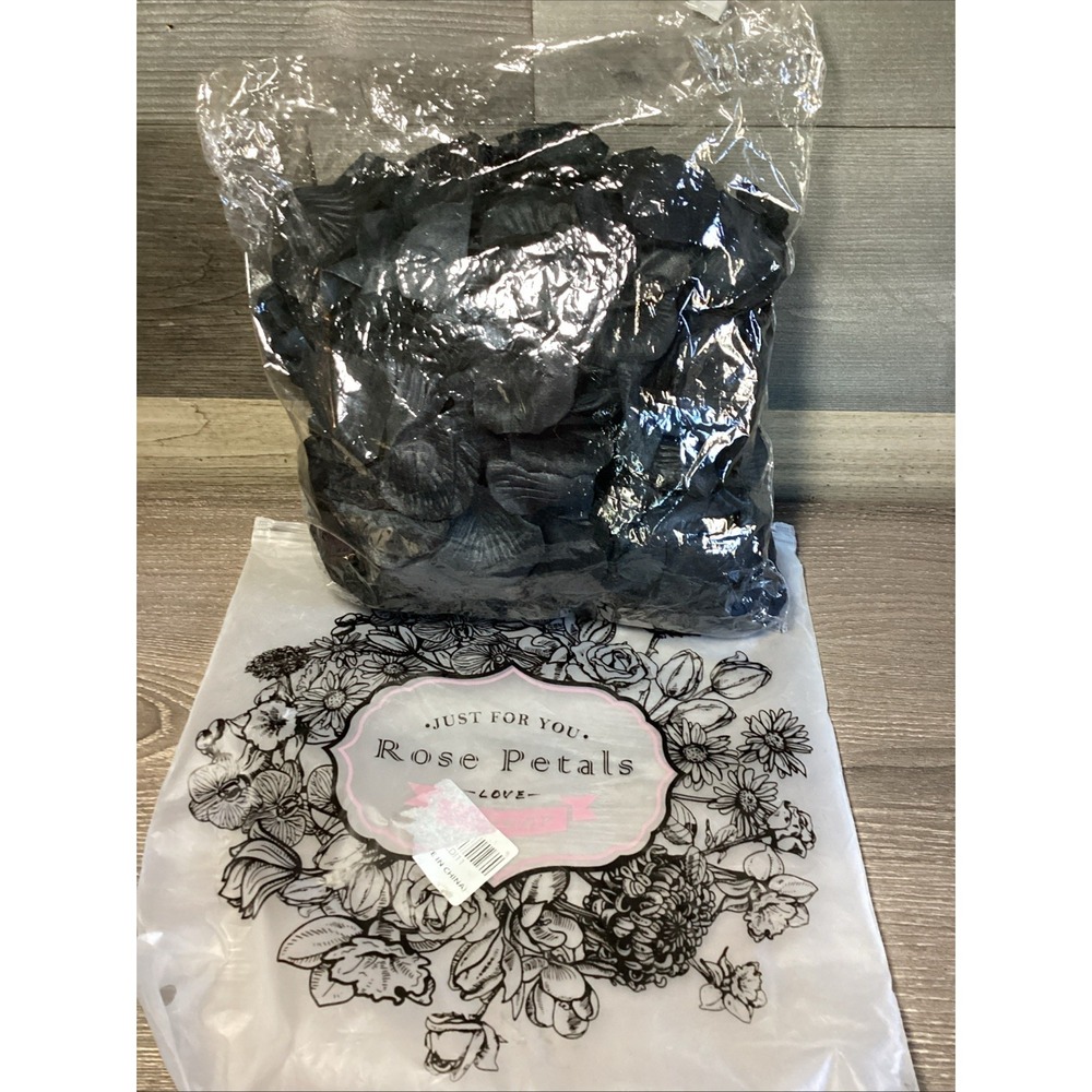 Black Fake Rose Petals Silk Artificial Flower Girl Wedding Gothic Party Decor